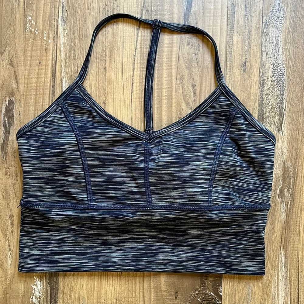 Strut-This Blue Heathered Sports Bra